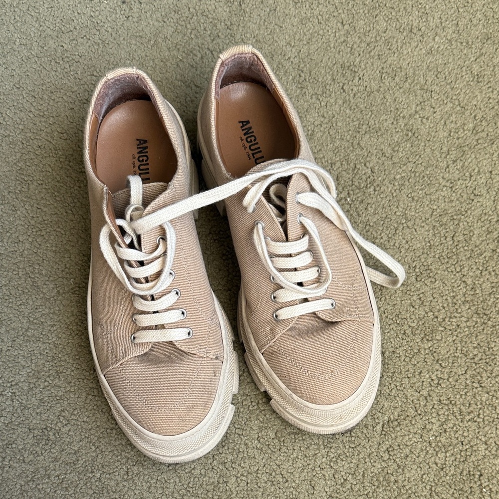 Angulus Light Brown Canvas Lace-Up Shoes